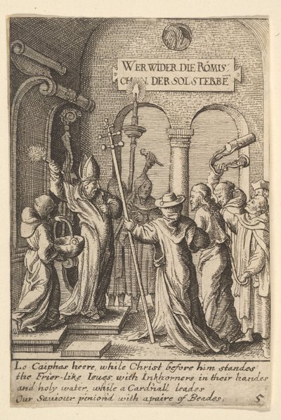 कैफा से पहले यीशु, 1625-77। द्वारा Wenceslaus Hollar