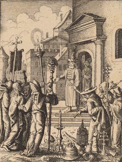 पीलातुस के सामने यीशु। द्वारा Wenceslaus Hollar