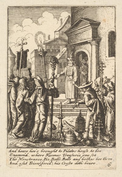 पीलातुस के सामने यीशु, 1625-77। द्वारा Wenceslaus Hollar
