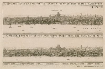 ग्रेट फायर से पहले और बाद में लंदन द्वारा Wenceslaus Hollar