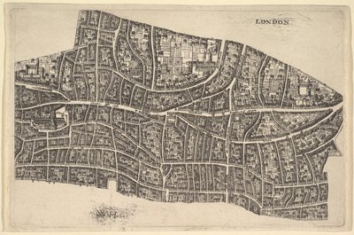 ग्रेट फायर से पहले लंदन, 1666-77। द्वारा Wenceslaus Hollar