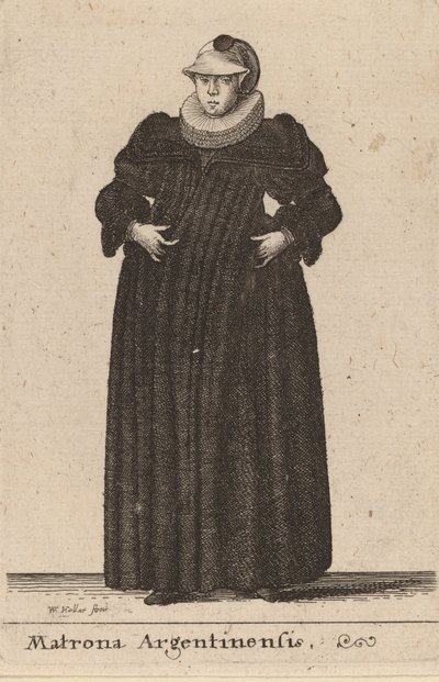 मैट्रोन अर्जेंटीना, 1642। द्वारा Wenceslaus Hollar