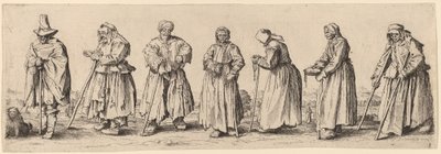 पुरुष और महिला भिखारी। द्वारा Wenceslaus Hollar