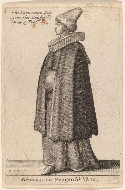 प्राग के व्यापारी की पत्नी द्वारा Wenceslaus Hollar