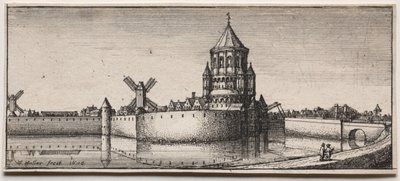 म्यूटेड टाउन गेट, 1676। द्वारा Wenceslaus Hollar