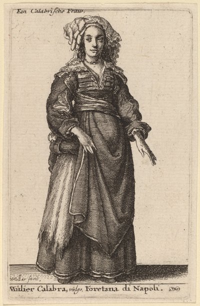 मुलियर कैलाबरा, वुल्गो, नेपल्स का फ़ोरेटाना द्वारा Wenceslaus Hollar