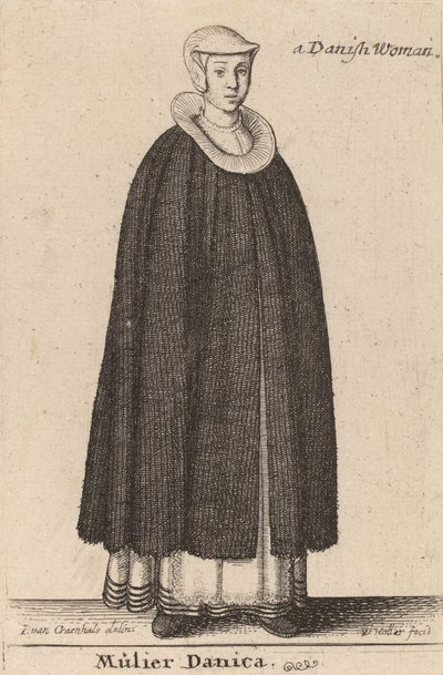 एक डेनिश महिला। द्वारा Wenceslaus Hollar