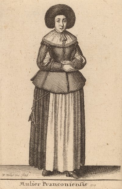 एक फ्रेंकोनियन महिला, 1643। द्वारा Wenceslaus Hollar