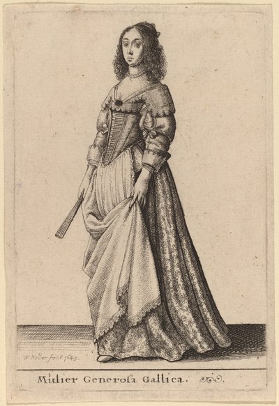 एक उदार फ्रांसीसी महिला द्वारा Wenceslaus Hollar