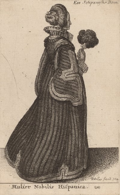 एक स्पेनिश रईस, शायद 1649। द्वारा Wenceslaus Hollar