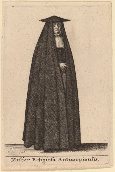एंटवर्प की धार्मिक महिला द्वारा Wenceslaus Hollar