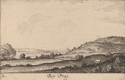 प्राग के पास, 1635। द्वारा Wenceslaus Hollar