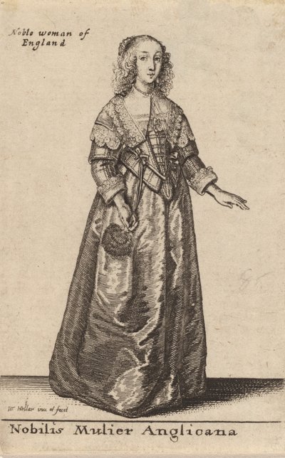 एक कुलीन अंग्रेज महिला। द्वारा Wenceslaus Hollar