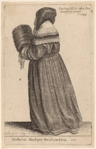 ब्रैबेंट की एक कुलीन महिला द्वारा Wenceslaus Hollar