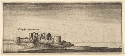 पेवेन्सी कैसल, 1652-77। द्वारा Wenceslaus Hollar