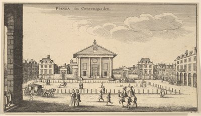 कोवेंट गार्डन में पियाज़ा, सीए। 1647. द्वारा Wenceslaus Hollar