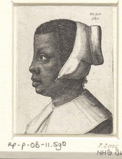 एक युवा अश्वेत महिला का पोर्ट्रेट द्वारा Wenceslaus Hollar