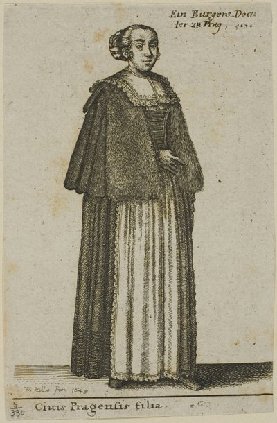 प्राग गर्ल द्वारा Wenceslaus Hollar