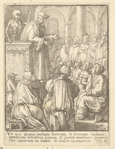 प्रीचर, डांस ऑफ़ डेथ, 1651 से। द्वारा Wenceslaus Hollar