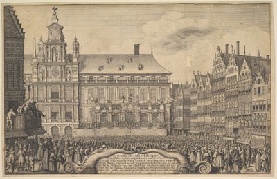 मुंस्टर की संधि की घोषणा, 1648। द्वारा Wenceslaus Hollar