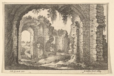 रोमन खंडहर, 1673। द्वारा Wenceslaus Hollar