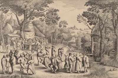 देहाती शादी का नृत्य, 1650। द्वारा Wenceslaus Hollar