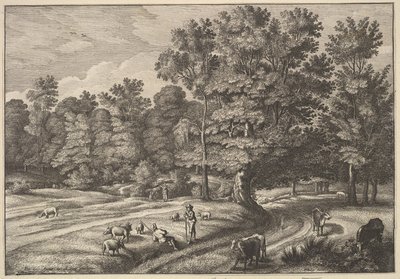 एक जंगल में चरवाहे, 1648-50। द्वारा Wenceslaus Hollar
