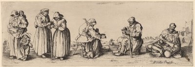 छह पुरुष और महिला भिखारी। द्वारा Wenceslaus Hollar