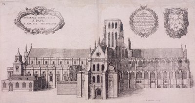 सेंट पॉल कैथेड्रल पुराना, लंदन, 1656 द्वारा Wenceslaus Hollar