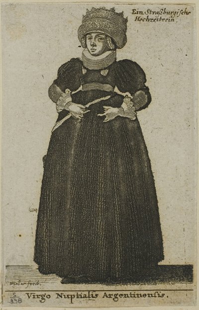 स्ट्रासबर्ग की महिला शादी की पोशाक में द्वारा Wenceslaus Hollar