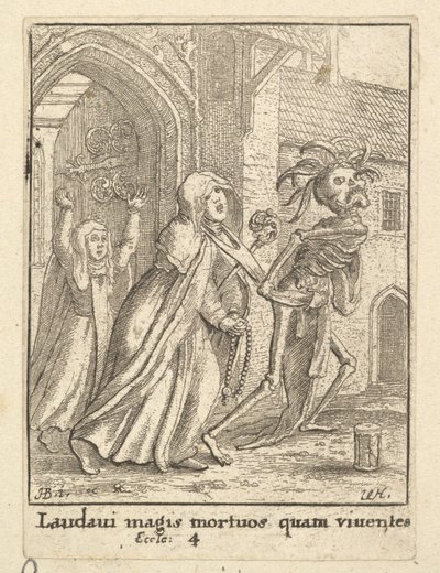 द एब्स, डांस ऑफ़ डेथ, 1651 से। द्वारा Wenceslaus Hollar