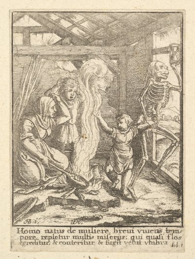 द डांस ऑफ़ द डेथ, द चाइल्ड, 1651 से। द्वारा Wenceslaus Hollar