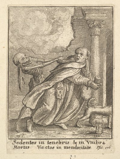 द डांस ऑफ डेथ, 1651 से द मॉन्क। द्वारा Wenceslaus Hollar