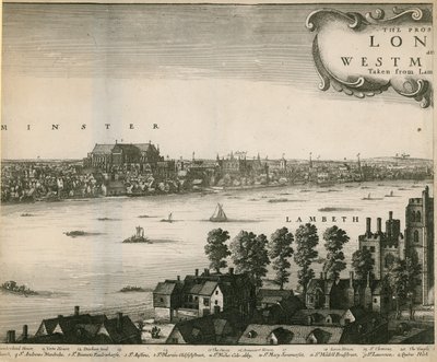 लैंबेथ से लंदन और वेस्टमिंस्टर की संभावना द्वारा Wenceslaus Hollar