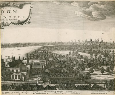 लैंबेथ से लंदन और वेस्टमिंस्टर की संभावना द्वारा Wenceslaus Hollar