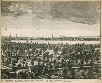 लैंबेथ से लंदन और वेस्टमिंस्टर की संभावना द्वारा Wenceslaus Hollar