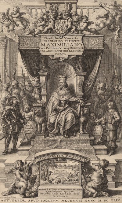 टाइटल पेज टू फिलोसोफिया यूनिवर्सिया, 1649। द्वारा Wenceslaus Hollar