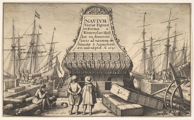 शीर्षक पृष्ठ: डच जहाज, १६४ips द्वारा Wenceslaus Hollar