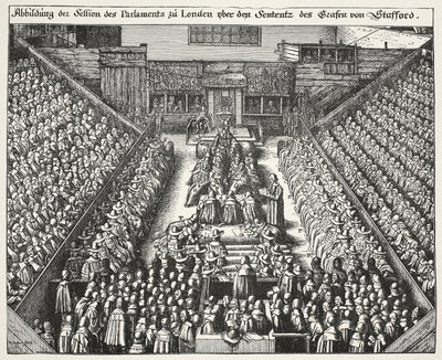 स्ट्रॉफोर्ड का परीक्षण, 22 मार्च 1641 द्वारा Wenceslaus Hollar