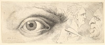 दो आँखें और दो सिर, 1644-52। द्वारा Wenceslaus Hollar