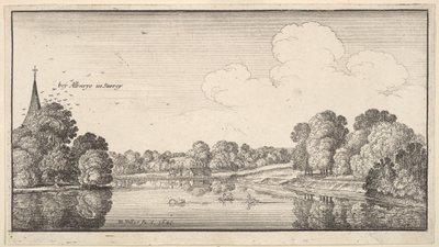 एल्बरी, सरे, 1645 के पास ग्रामीण इलाकों के दृश्य। द्वारा Wenceslaus Hollar