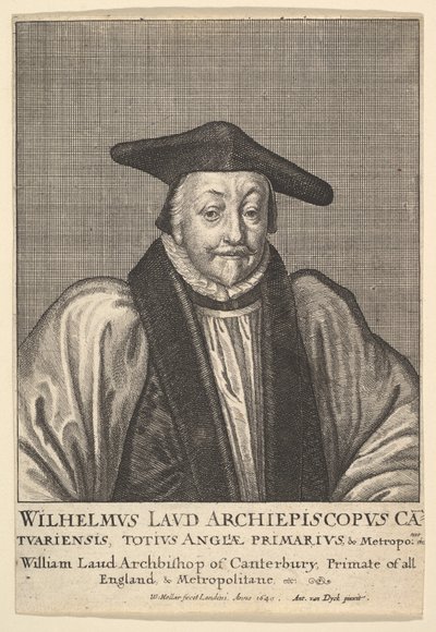 विलियम लॉड, कैंटरबरी के आर्कबिशप, 1641। द्वारा Wenceslaus Hollar