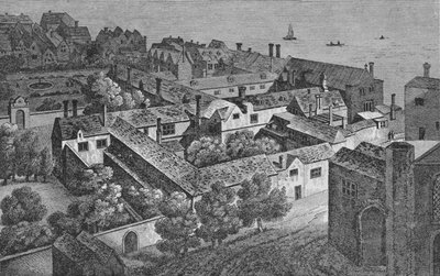विनचेस्टर हाउस, साउथवार्क, 1649 के बारे में, सेंट सेवियर्स के टॉवर से, c1812, 1912 द्वारा Wenceslaus Hollar