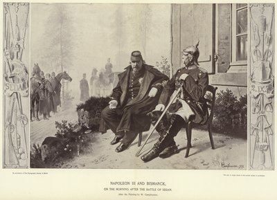 सेडान की लड़ाई के बाद सुबह नेपोलियन III और बिस्मार्क द्वारा Wilhelm Camphausen