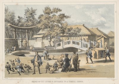 1855 में एक मंदिर, सिमोडा में कट स्टोन का प्रवेश द्वारा विल्हेम जोसेफ हेन