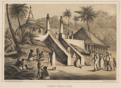 बौद्ध मंदिर, सीलोन, 1855 द्वारा विल्हेम जोसेफ हेन