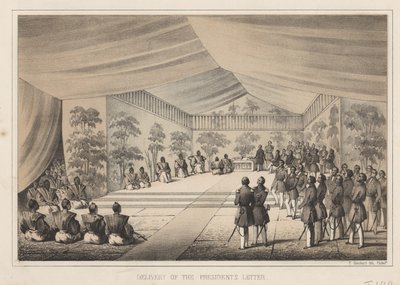 राष्ट्रपति के पत्र की डिलीवरी, 1855 द्वारा विल्हेम जोसेफ हेन