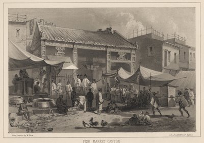 फिश मार्केट कैंटन, 1855 द्वारा विल्हेम जोसेफ हेन