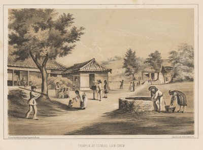 टुमाई में मंदिर, ल्यू च्व, 1855 द्वारा विल्हेम जोसेफ हेन