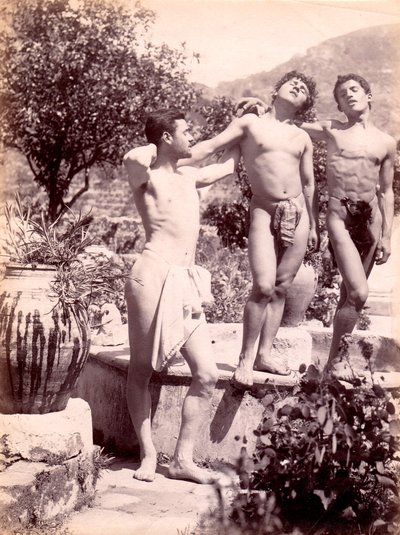 पुरुष जुराब का अध्ययन, c.1900 द्वारा Baron Wilhelm von Gloeden